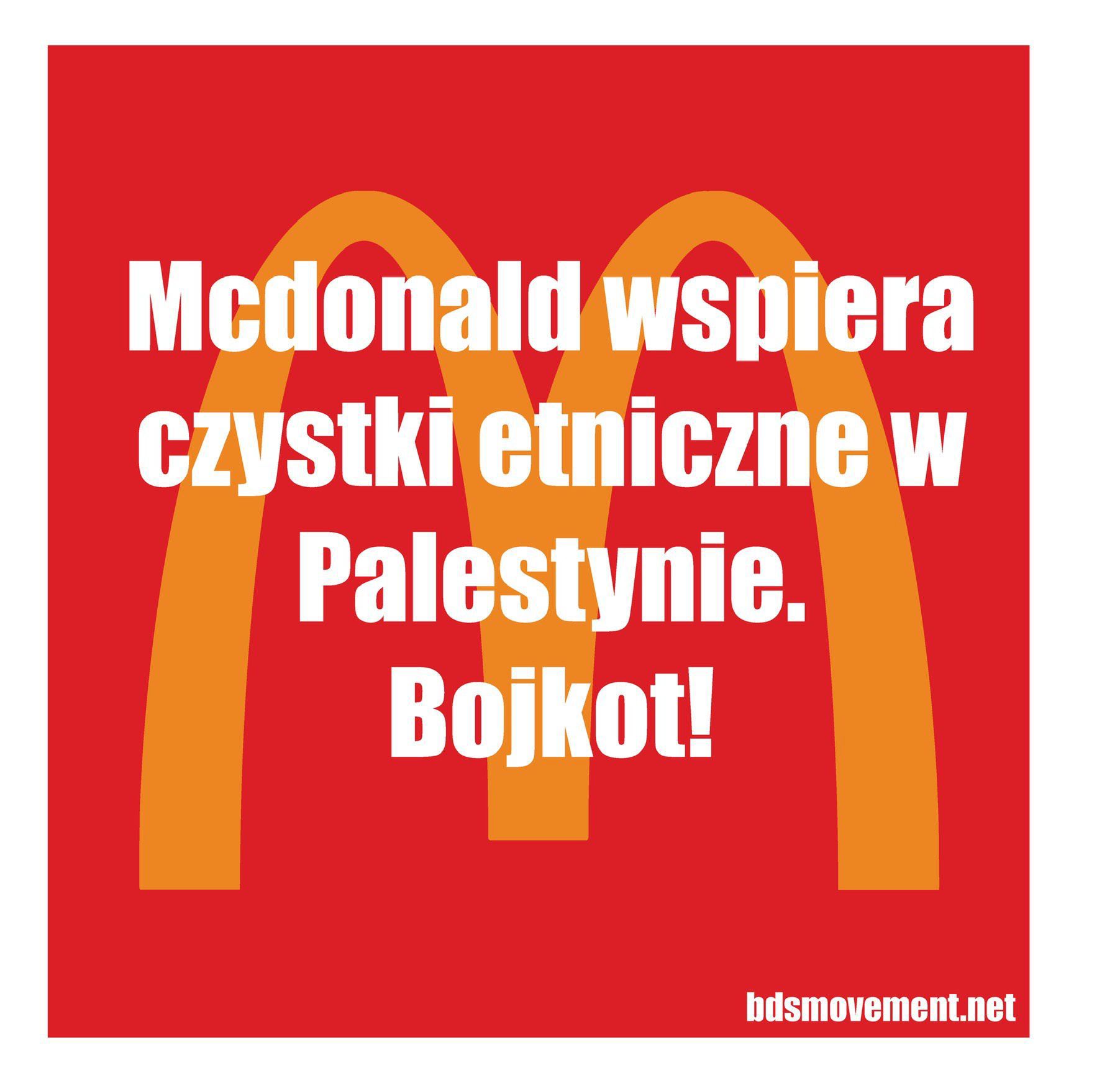 McDonald wspiera czystki etniczne w Palestynie