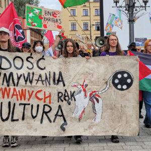 Protest przeciwko współpracy Festiwalu Nowe Horyzonty z BNP Paribas