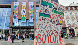 Protest przeciwko współpracy Festiwalu Nowe Horyzonty z BNP Paribas