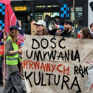 Protest przeciwko współpracy Festiwalu Nowe Horyzonty z BNP Paribas